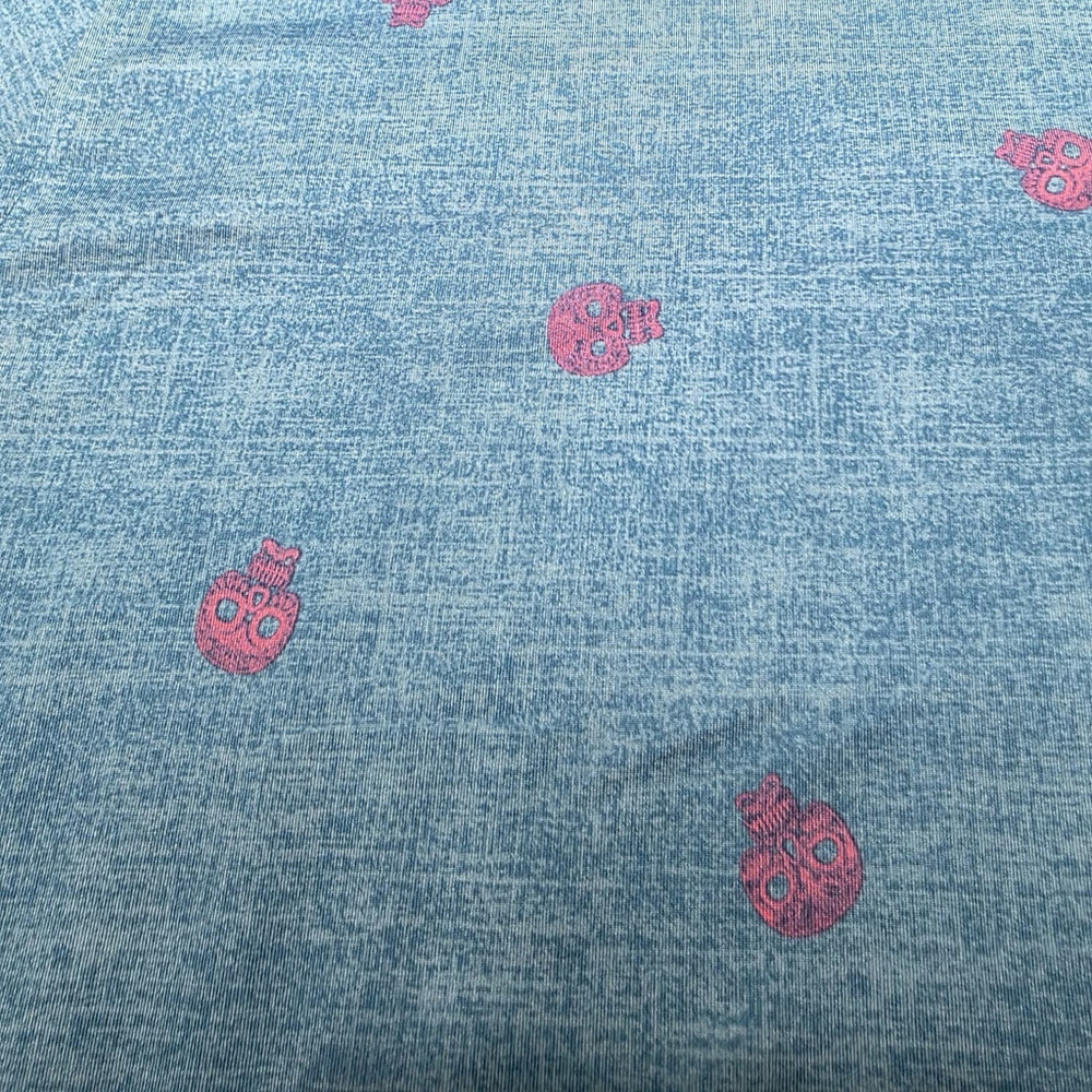 johnnie-O Blue Polo with Pink Skull Motif - Picture 5 of 11